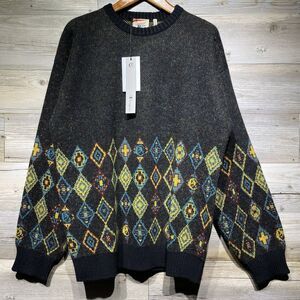 Champion Index + Archives Retro Sweater Large Geometric Mohair Wool Alpaca Italy